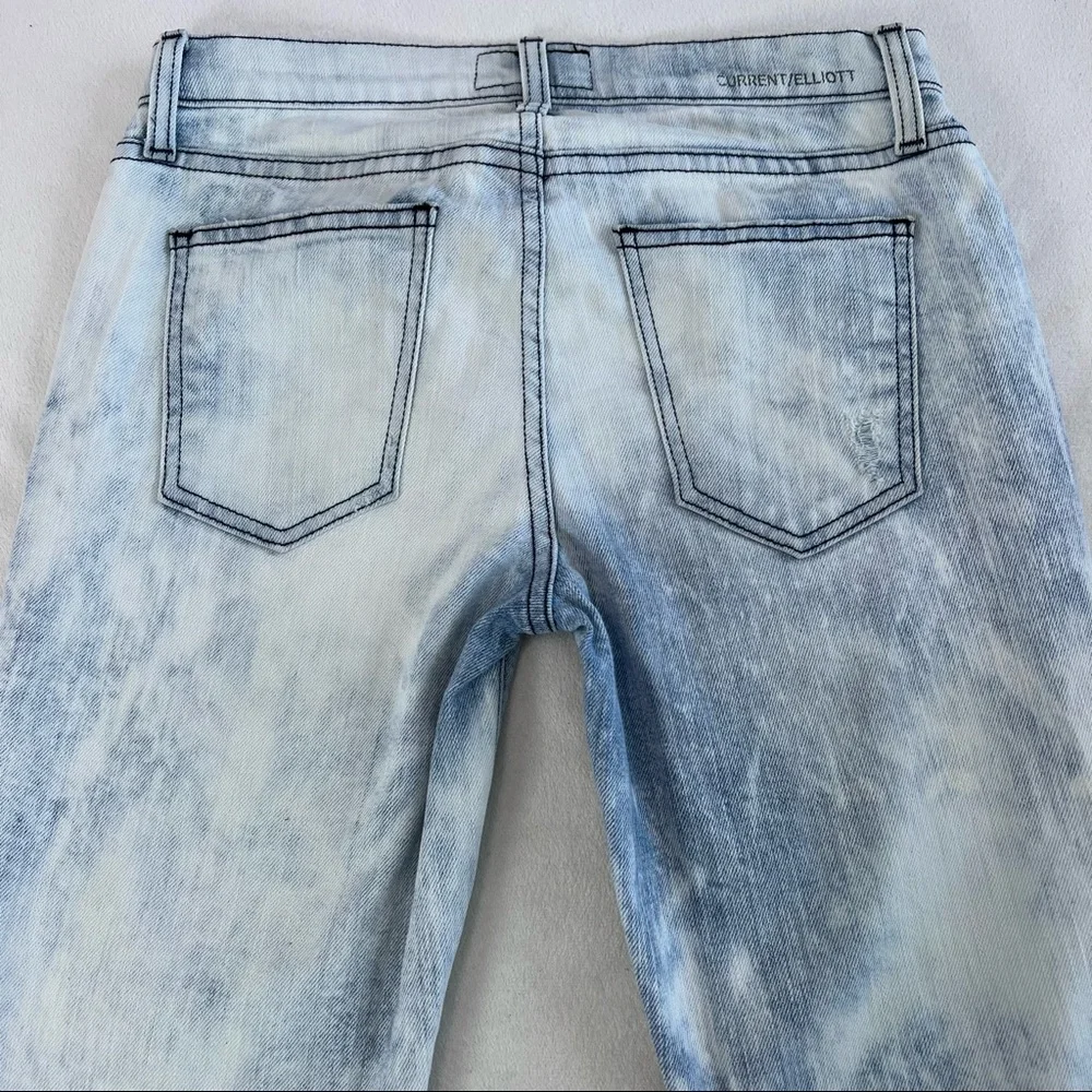 Current/Elliot The Ankle Skinny Cheville City Bleach Destroy Jeans Size 26 - Picture 8 of 16